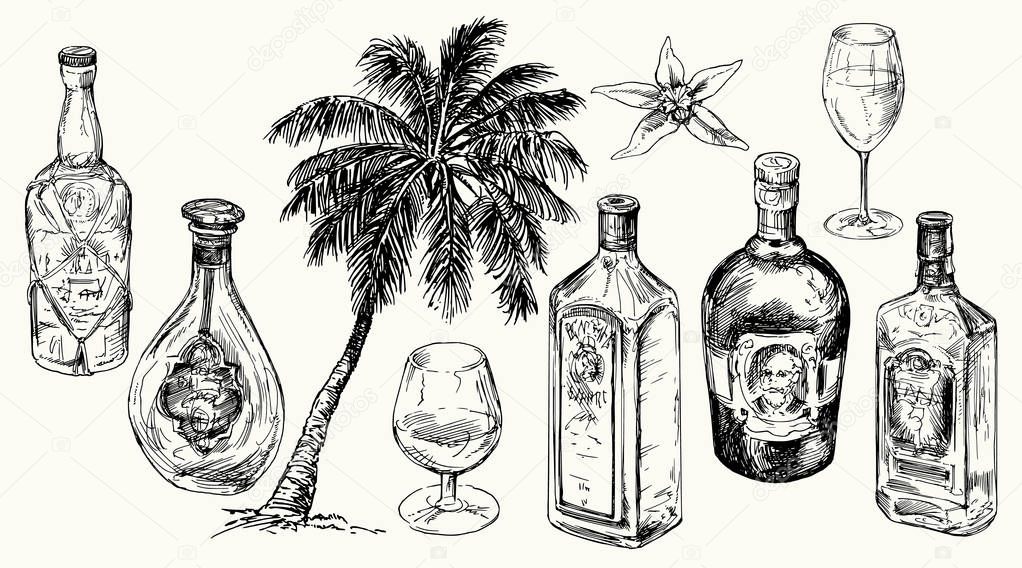Set bottle for rum. 