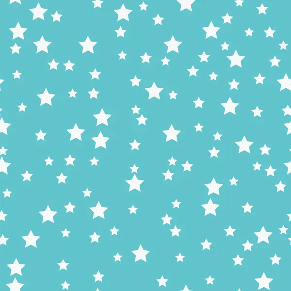 Patrón sin costuras con estrellas blancas sobre un fondo azul — Vector de stock