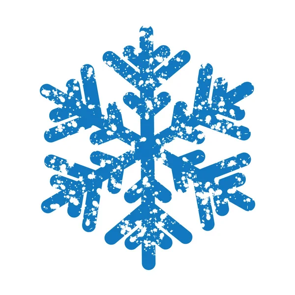 Modrá sněhová vločka izolované na bílém pozadí — Stockový vektor