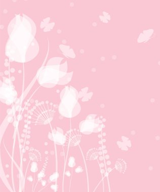 Kelebekler uçan ile bahar ve yaz çiçek tasarım