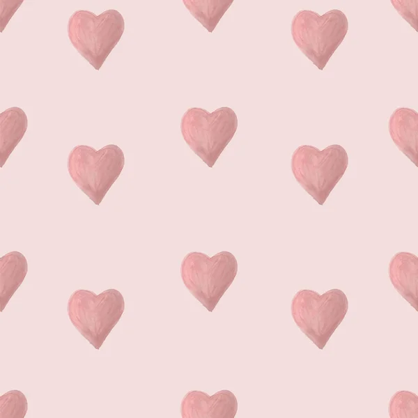 Akvarell hjärtan seamless mönster — Stock vektor