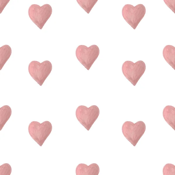 Akvarell hjärtan seamless mönster — Stock vektor