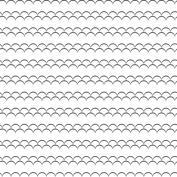 Geometriska linje monokrom abstrakta sömlösa mönster med vågor — Stock vektor
