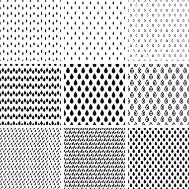 Çizgi tek renkli soyut seamless modeli damla ile kümesi