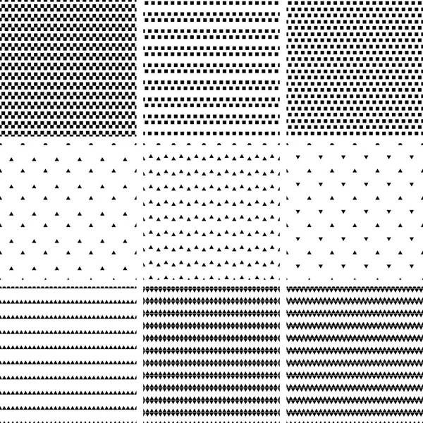 Sada geometrické linie černobílá abstraktní vzor bezešvé s — Stockový vektor
