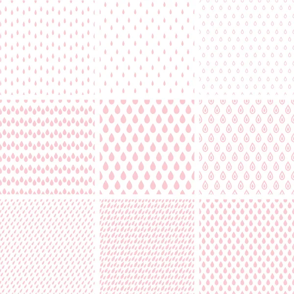 Conjunto de línea abstracta patrón sin costura con gotas — Vector de stock