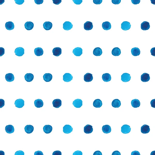 Aquarelle bleu pois motif sans couture — Image vectorielle