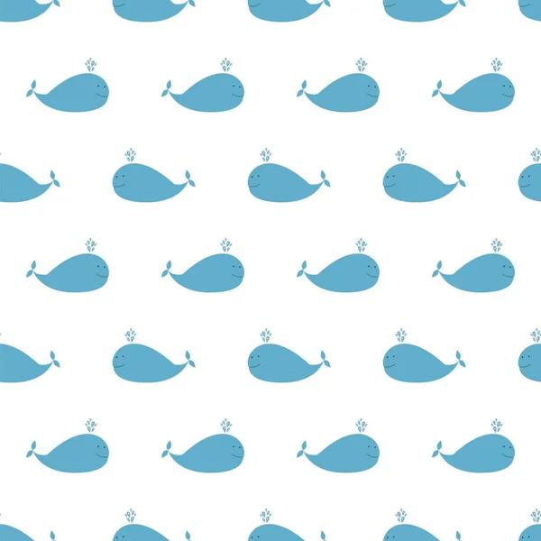 Velryby bezešvé vzor — Stockový vektor