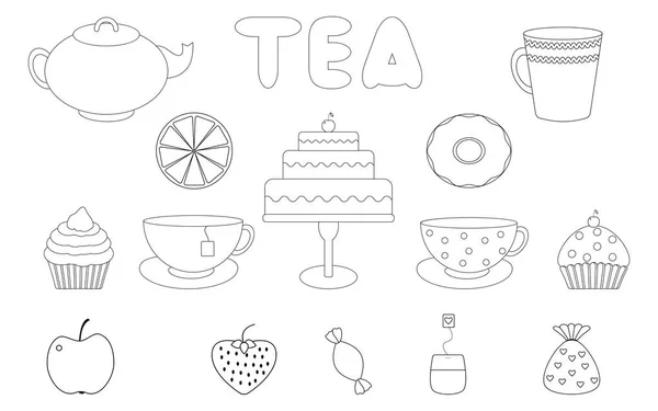 Te Time.Tea,sweets — Stock vektor