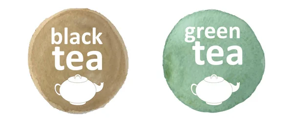 Groene en zwarte thee — Stockvector