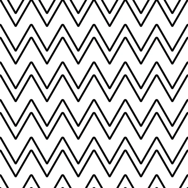 Geometrische lijn monochroom abstract naadloze patroon met zigzag — Stockvector