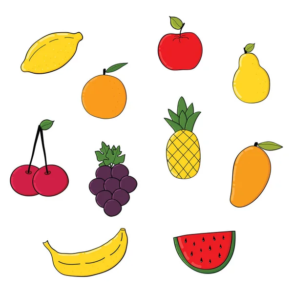 Set of fruits and berries — Stock Vector