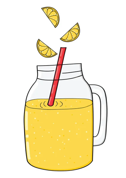 Hand getekende pot met limonade — Stockvector