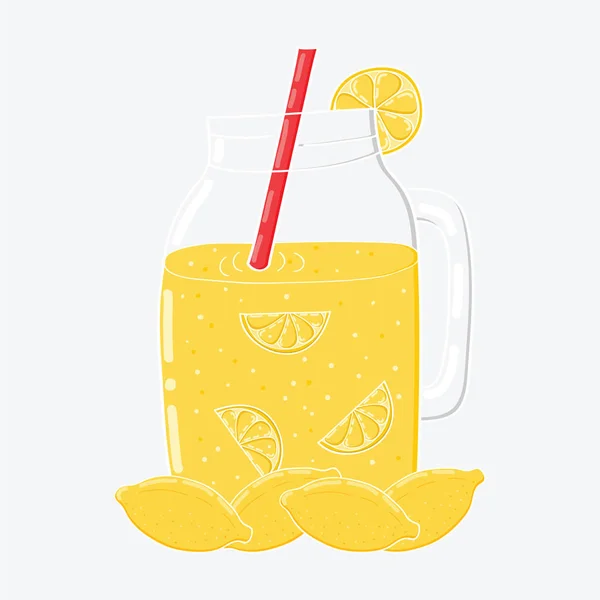 Hand getekende pot met limonade — Stockvector