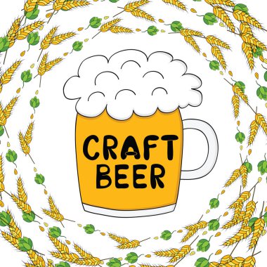 Zanaat bira. Doodle illüstrasyonlar ilişkili bira topluluğu