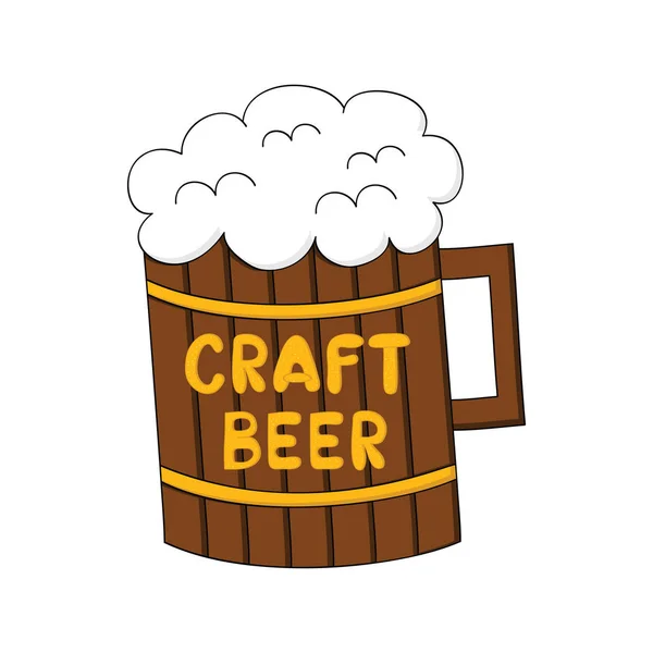 Hantverksöl. Samling av öl med doodle illustrationer — Stock vektor