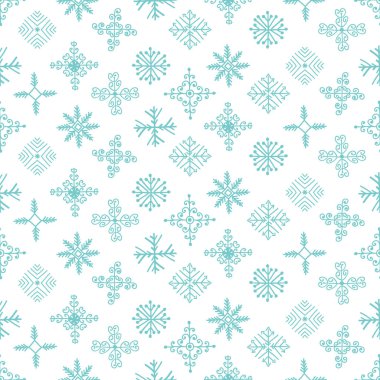 Çizilmiş kış kar taneleri sorunsuz desenli el