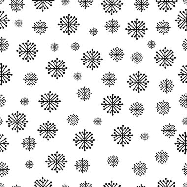 Çizilmiş kış kar taneleri sorunsuz desenli el