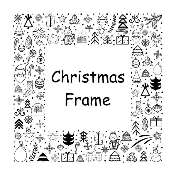 圣诞节和新年的框架 — 图库矢量图片