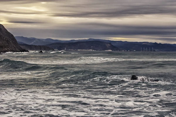 Пляж Barrika Закате — стоковое фото