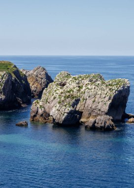 İspanya 'nın kuzeyindeki sahil manzarası