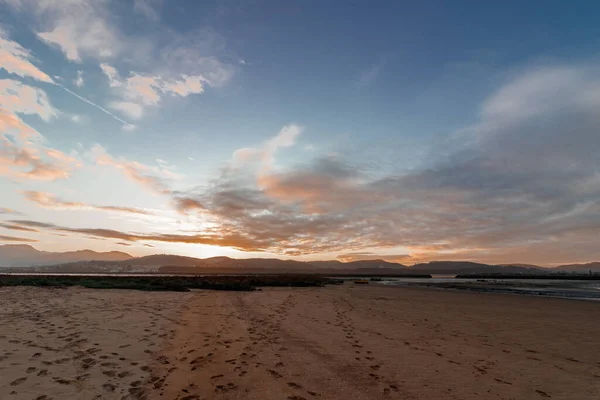 Widok Plażę Zachodzie Słońca — Zdjęcie stockowe