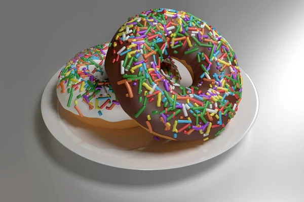 Donut renderização 3D — Fotografia de Stock
