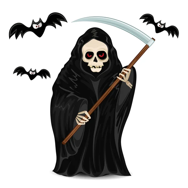 Grim Reaper geïsoleerd voor Halloween — Stockvector