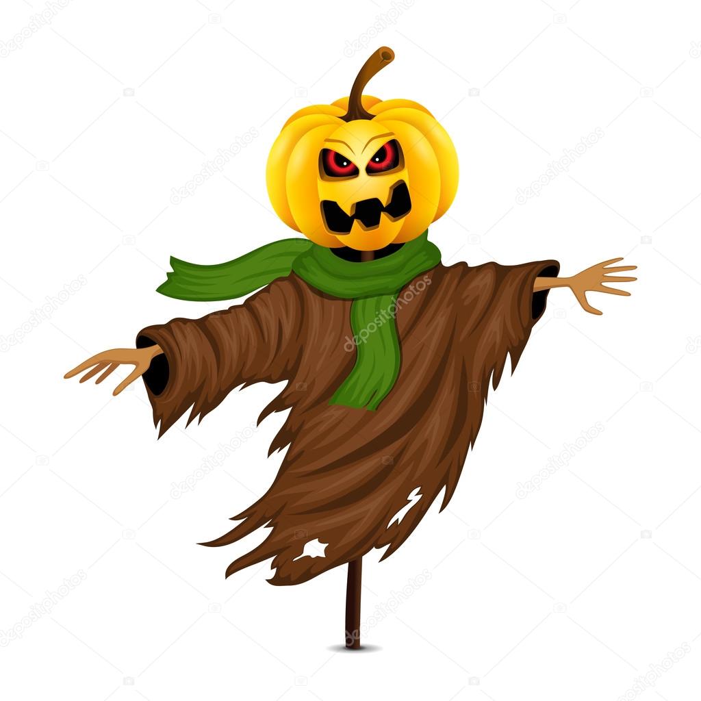 Scarecrow For Halloween Isolated Stock Vector Scarecrow For Halloween Isolated Stock Vector
