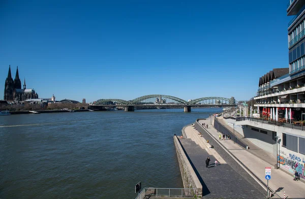 View City Skyline River Rhine Cologne Germany — Stock Photo, Image