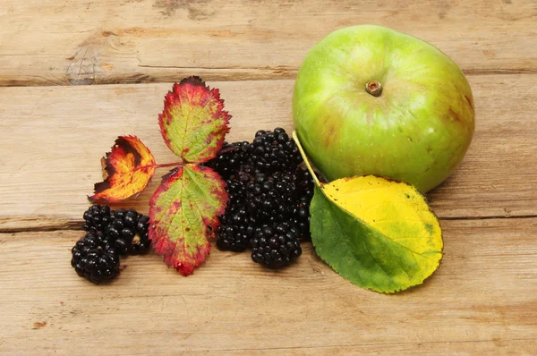 Früchte und Blätter im Herbst — Stockfoto