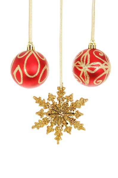Christmas baubles and star — Stock Photo, Image