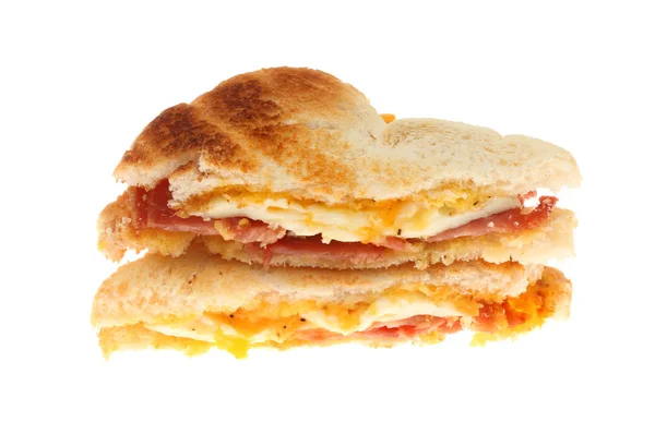 Fried egg and bacon toasted sandwich — Stock Photo, Image