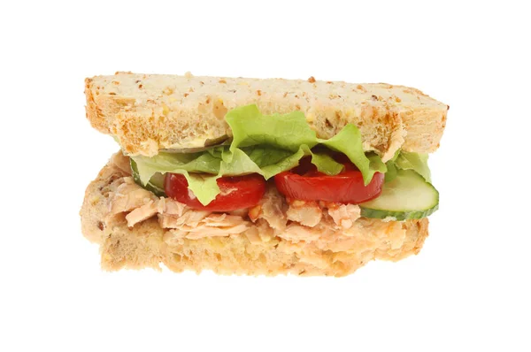 Salmon and salad sandwich — Stock Photo, Image