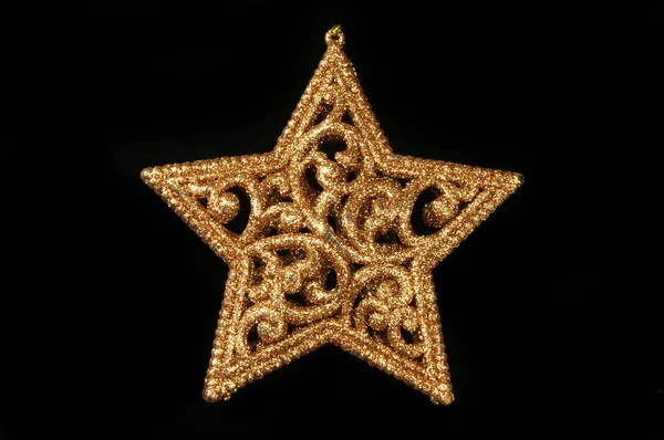 Χρυσά glitter αστέρι των Χριστουγέννων — Φωτογραφία Αρχείου