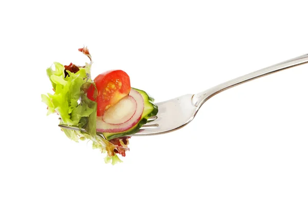 Salade op een vork — Stockfoto