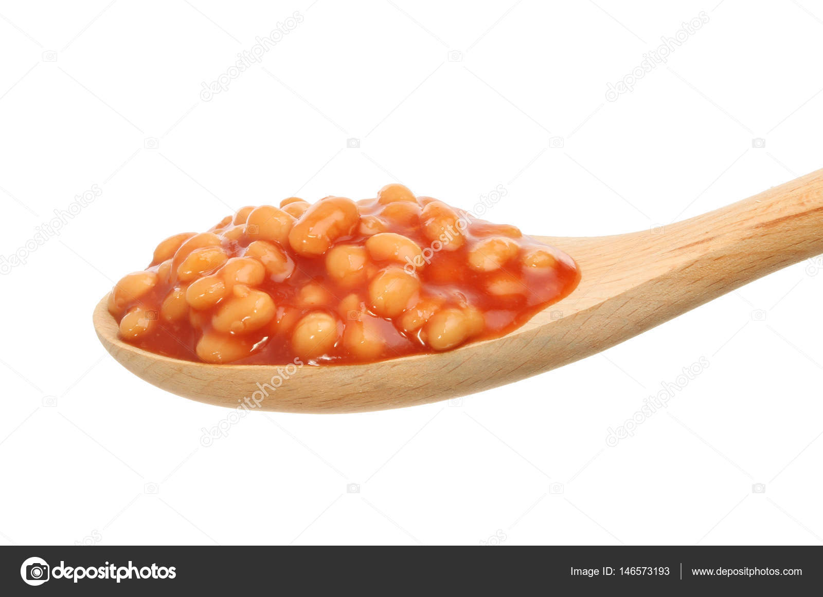 Baked beans on a spoon — Stock Photo © griffin024 146573193