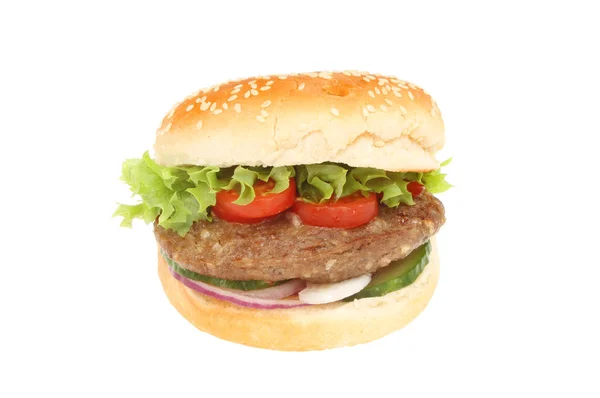 Hamburger in een broodje — Stockfoto