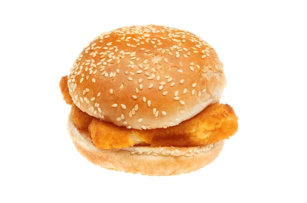 Vis Hamburger geïsoleerd — Stockfoto