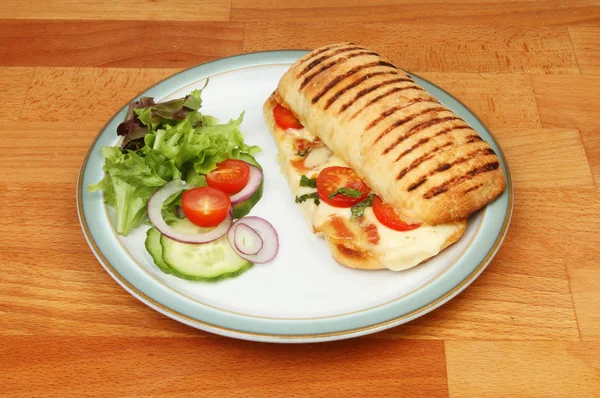 Panini and salad on a plate — Stock Photo, Image