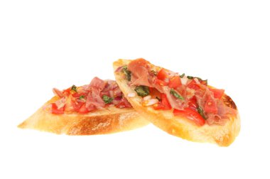 Bruschetta dilimleri izole
