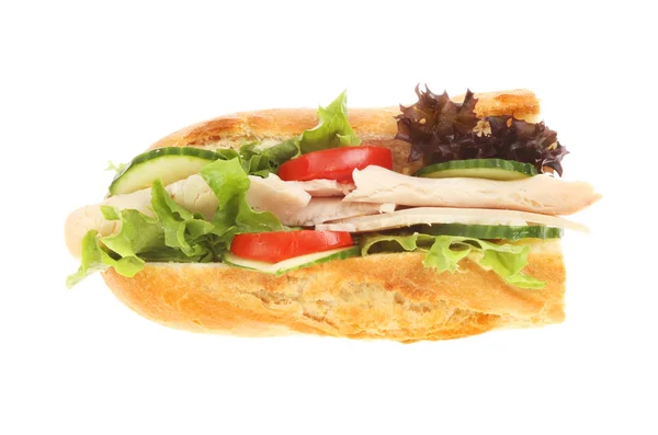 Turkey and salad baguette — Stock Photo, Image