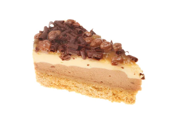 Cheesecake dilim izole — Stok fotoğraf