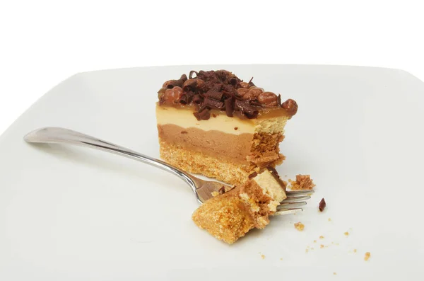 Choklad cheesecake på en tallrik — Stockfoto