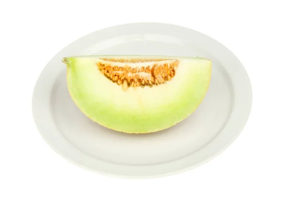 Galia melon di piring — Stok Foto