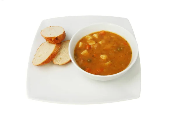 Bread and soup — Stock Photo, Image