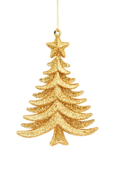 Χριστουγεννιάτικο δέντρο χρυσό γκλίτερ — Φωτογραφία Αρχείου