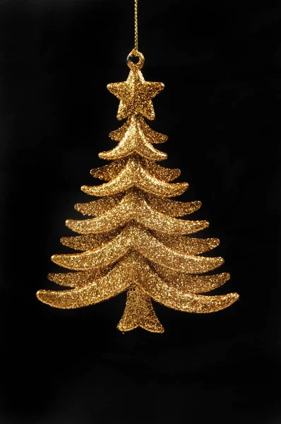 Χρυσό χριστουγεννιάτικο δέντρο διακόσμηση — Φωτογραφία Αρχείου