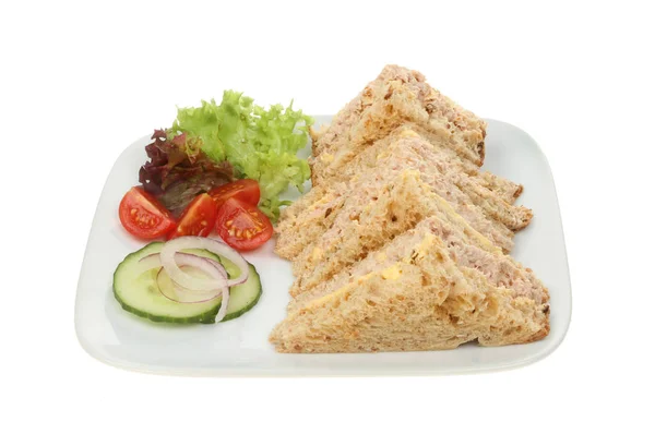 Sandwiches und Salatgarnitur — Stockfoto