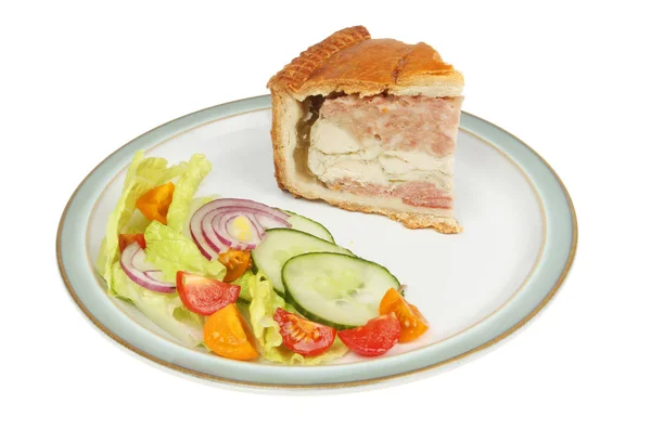 Cold meat pie and salad — Stock Photo, Image